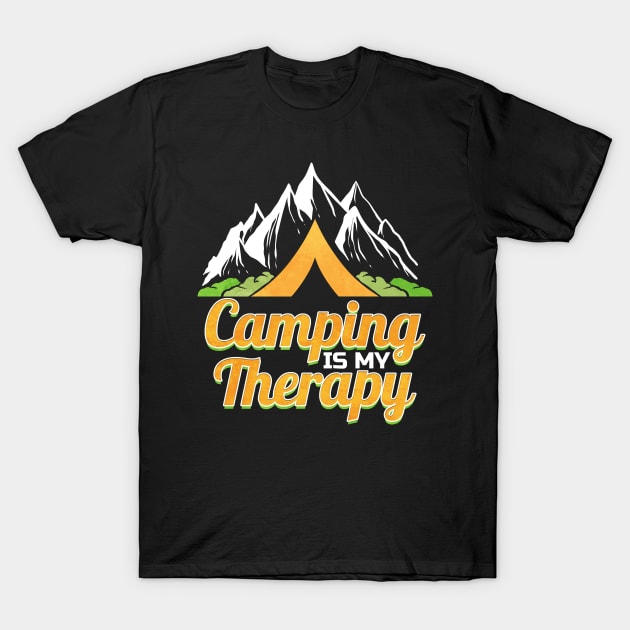 Camping is my Therapy retro vintage Hiking and T-Shirt by SinBle